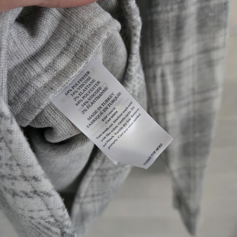 NEW Faherty Legend Sweater Shirt Button-Up Winter Clouds Plaid Gray Cream Med - Picture 6 of 13
